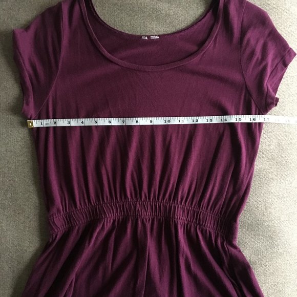⚪ Burgundy casual knit scoop neck mini dress with pockets - Picture 10 of 14